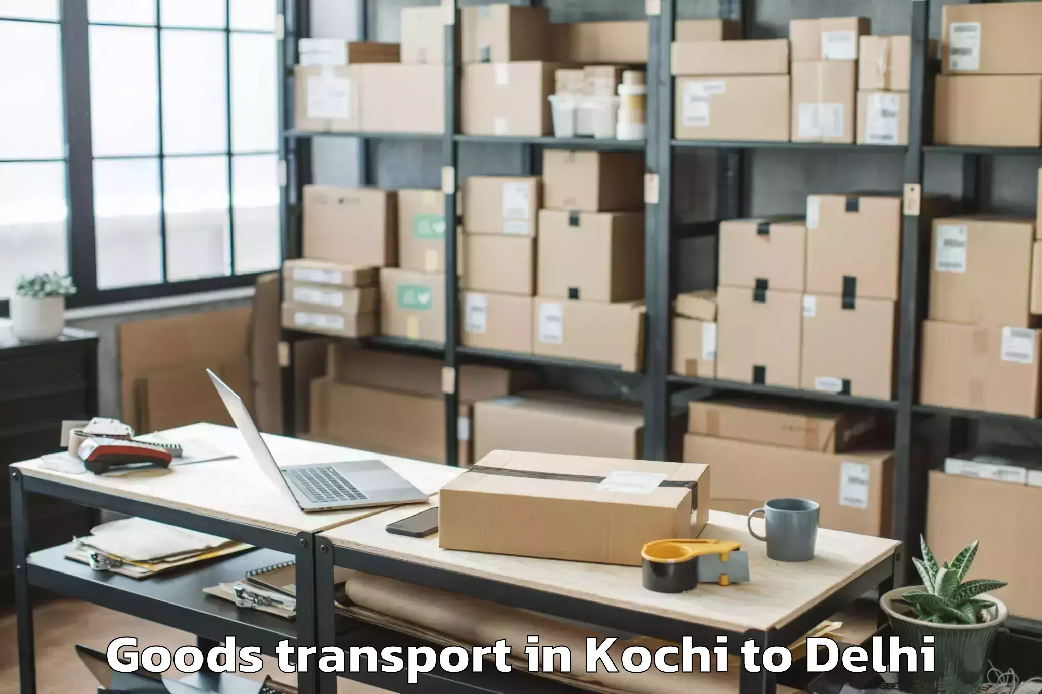 Book Kochi to Parsvnath Mall Akshardham Goods Transport